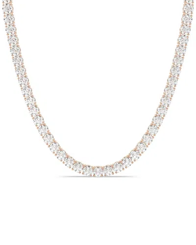Lab Grown Diamonds 14k Rose Gold 0.00 Ct. Tw. Lab-grown Diamond Necklace In Metallic