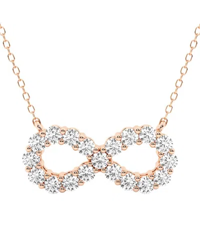 Lab Grown Diamonds 14k Rose Gold 1.00 Ct. Tw. Lab Grown Diamond Pendant In Burgundy