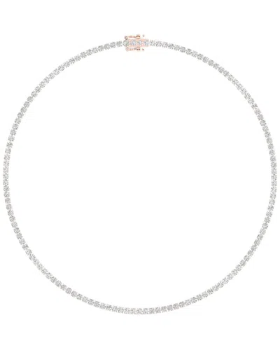 Lab Grown Diamonds 14k Rose Gold 11.00 Ct. Tw. Lab Grown Diamond Necklace In Silver