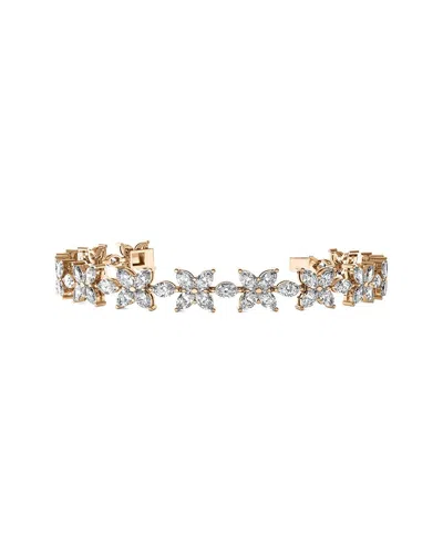 Lab Grown Diamonds 14k Rose Gold 14.00 Ct. Tw. Lab-grown Diamond Bracelet In Transparent