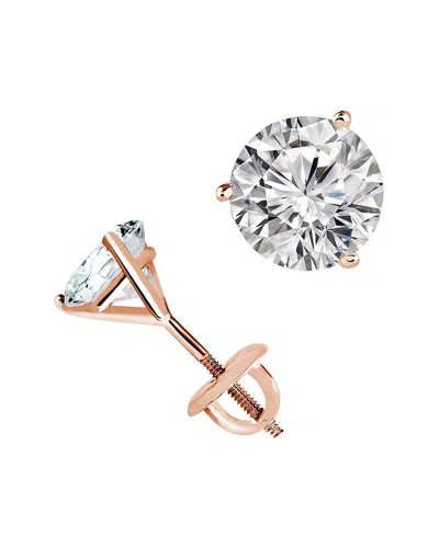 Lab Grown Diamonds 14k Rose Gold 1.50 Ct. Tw. Lab-grown Diamond Earrings In Metallic