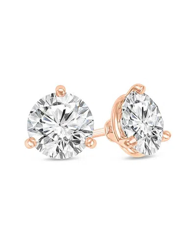 Lab Grown Diamonds 14k Rose Gold 2.00 Ct. Tw. Lab-grown Diamond Earrings In Black