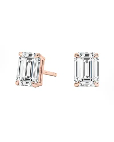 Lab Grown Diamonds 14k Rose Gold 2.00 Ct. Tw. Lab-grown Diamond Studs In Pink
