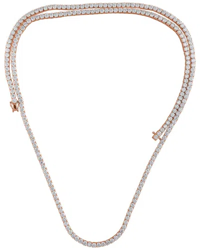 Lab Grown Diamonds 14k Rose Gold 24.25 Ct. Tw. Lab Grown Diamond Necklace In Pink