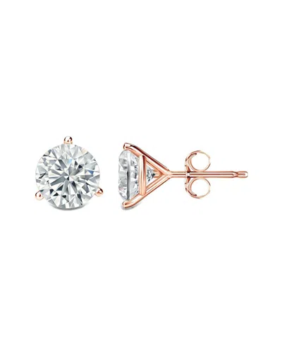 Lab Grown Diamonds 14k Rose Gold 3.00 Ct. Tw. Lab-grown Diamond Earrings In Metallic
