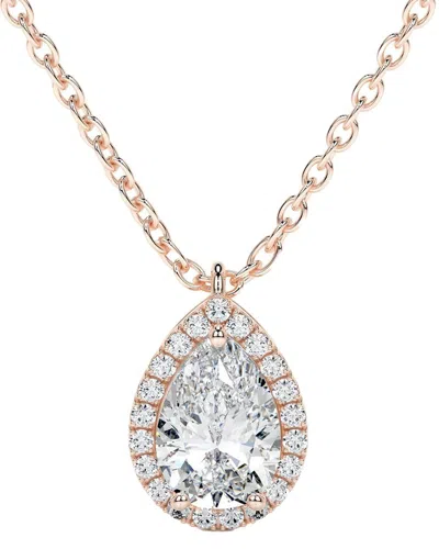 Lab Grown Diamonds 14k Rose Gold 3.00 Ct. Tw. Lab-grown Diamond Necklace In Metallic