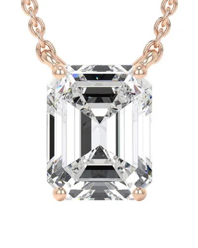 Lab Grown Diamonds 14k Rose Gold 3.00 Ct. Tw. Lab-grown Diamond Necklace In Metallic