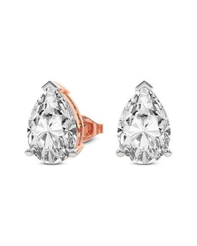 Lab Grown Diamonds 14k Rose Gold 4.00 Ct. Tw. Lab-grown Diamond Earrings In Metallic