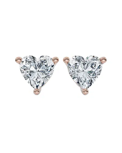 Lab Grown Diamonds 14k Rose Gold 4.00 Ct. Tw. Lab-grown Diamond Earrings In Metallic
