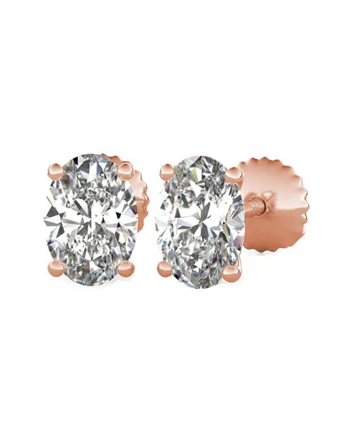 Lab Grown Diamonds 14k Rose Gold 4.00 Ct. Tw. Lab-grown Diamond Earrings In Metallic