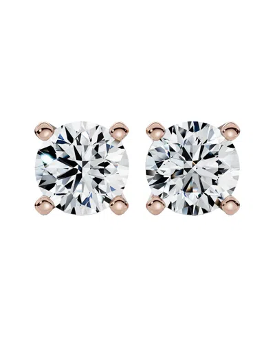 Lab Grown Diamonds 14k Rose Gold 4.00 Ct. Tw. Lab-grown Diamond Studs In Metallic