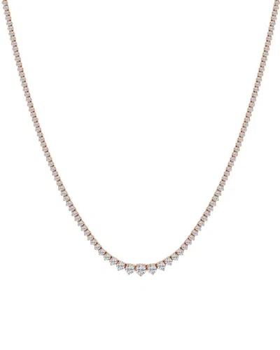 Lab Grown Diamonds 14k Rose Gold 4.01 Ct. Tw. Lab Grown Diamond Necklace In Pink
