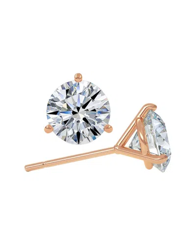 Lab Grown Diamonds 14k Rose Gold 5.00 Ct. Tw. Lab-grown Diamond Earrings In Metallic