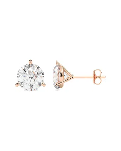 Lab Grown Diamonds 14k Rose Gold 0.00 Ct. Tw. Lab-grown Diamond Earrings