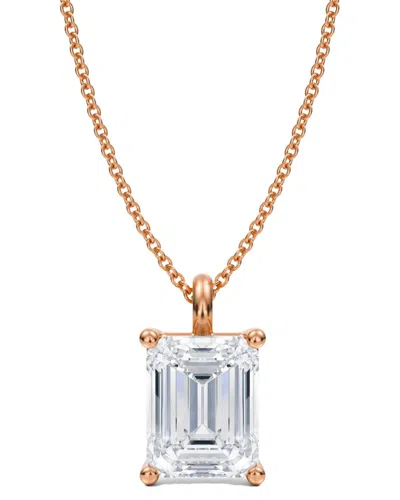 Lab Grown Diamonds 14k Rose Gold 5.00 Ct. Tw. Lab-grown Diamond Necklace In White