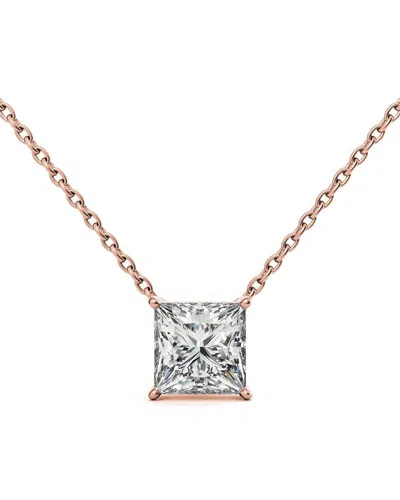 Lab Grown Diamonds 14k Rose Gold 5.00 Ct. Tw. Lab-grown Diamond Necklace In Metallic