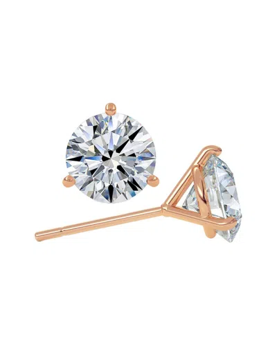 Lab Grown Diamonds 14k Rose Gold 7.00 Ct. Tw. Lab-grown Diamond Earrings In Metallic