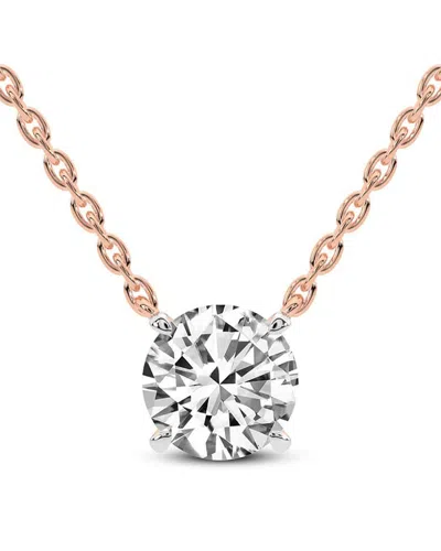 Lab Grown Diamonds 14k Rose Gold 8.00 Ct. Tw. Lab-grown Diamond Necklace In Metallic