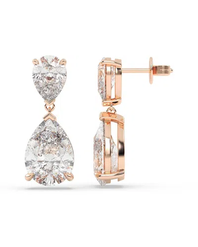 Lab Grown Diamonds 14k Rose Gold 8.00 Ct. Tw. Lab-grown Diamond Earrings In Purple