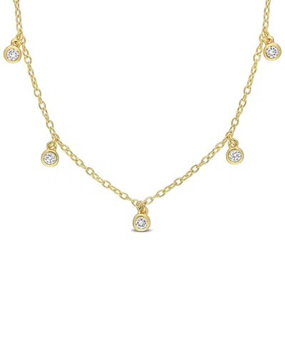 Lab Grown Diamonds 18k Over Silver 0.17 Ct. Tw. Lab Grown Diamond Station Necklace In Multi