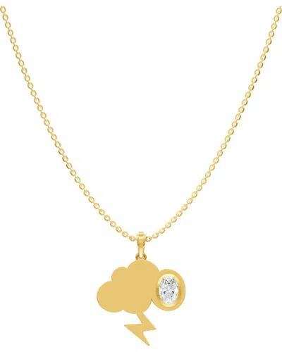 Lab Grown Diamonds 18k Over Silver 0.85 Ct. Tw. Lab-grown Diamond Necklace In Gold
