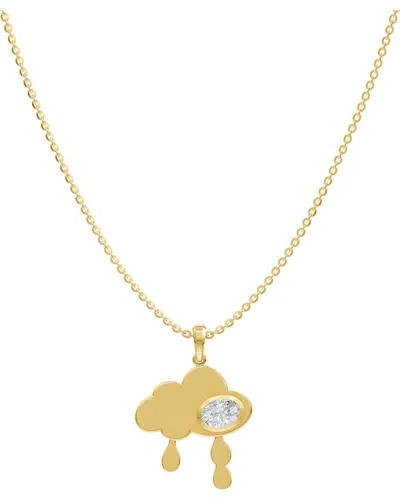Lab Grown Diamonds 18k Over Silver 0.85 Ct. Tw. Lab-grown Diamond Necklace In Gold