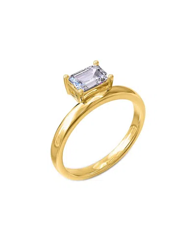 Lab Grown Diamonds 18k Over Silver 0.93 Ct. Tw. Lab-grown Diamond Solitaire Ring In Multi