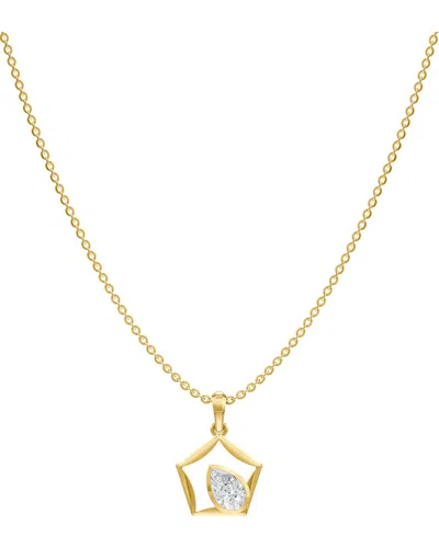 Lab Grown Diamonds 18k Over Silver 0.95 Ct. Tw. Lab-grown Diamond Necklace In Gold