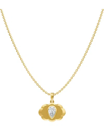 Lab Grown Diamonds 18k Over Silver 0.95 Ct. Tw. Lab-grown Diamond Necklace In Gold