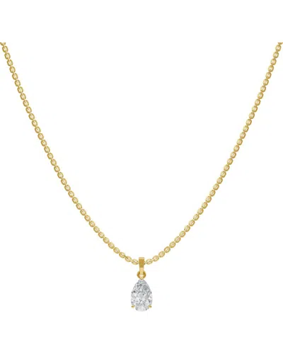 Lab Grown Diamonds 18k Over Silver 1.00 Ct. Tw. Lab-grown Diamond Necklace In Gold