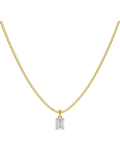 Lab Grown Diamonds 18k Over Silver 1.00 Ct. Tw. Lab-grown Diamond Necklace In Gold