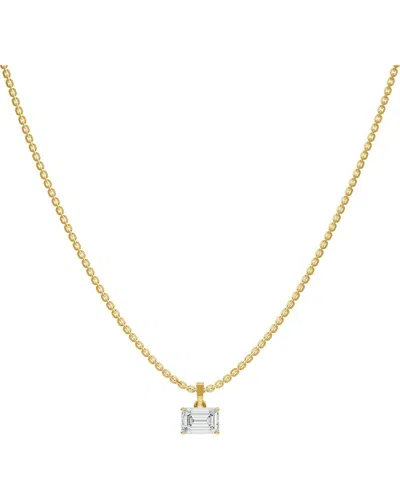 Lab Grown Diamonds 18k Over Silver 1.00 Ct. Tw. Lab-grown Diamond Necklace In Gold