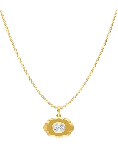 Lab Grown Diamonds 18k Over Silver 1.00 Ct. Tw. Lab-grown Diamond Necklace In Gold