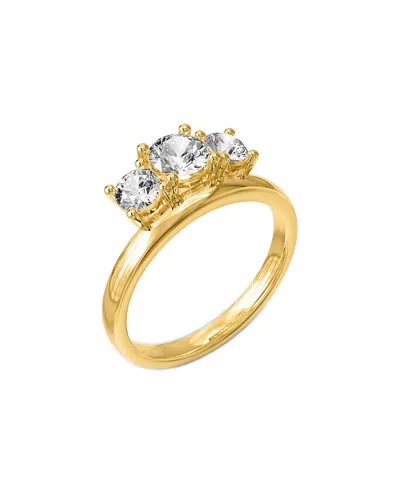 Lab Grown Diamonds 18k Over Silver 1.13 Ct. Tw. Lab-grown Diamond 3-stone Ring In Gold