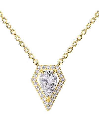 Lab Grown Diamonds 18k Over Silver 1.46 Ct. Tw. Lab-grown Diamond Pendantnecklace In Gold