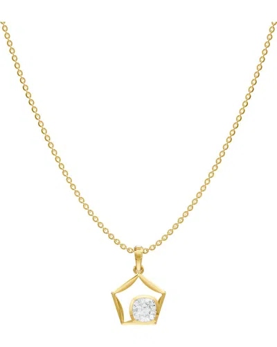 Lab Grown Diamonds 18k Over Silver 1.50 Ct. Tw. Lab-grown Diamond Necklace In Gold