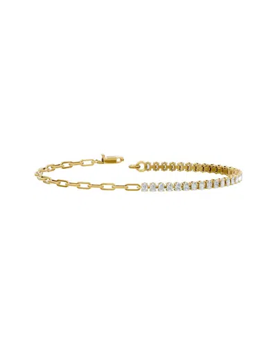 Lab Grown Diamonds 18k Over Silver 1.55 Ct. Tw. Lab-grown Diamond Bracelet In Pink