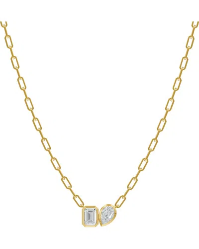 Lab Grown Diamonds 18k Over Silver 1.70 Ct. Tw. Lab-grown Diamond Necklace In Gold