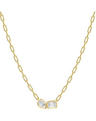 Lab Grown Diamonds 18k Over Silver 1.70 Ct. Tw. Lab-grown Diamond Necklace In Gray