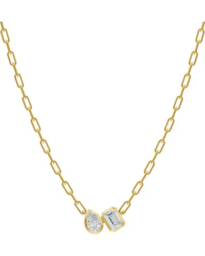 Lab Grown Diamonds 18k Over Silver 1.70 Ct. Tw. Lab-grown Diamond Necklace In Orange