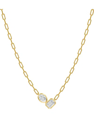 Lab Grown Diamonds 18k Over Silver 1.80 Ct. Tw. Lab-grown Diamond Necklace In Gold