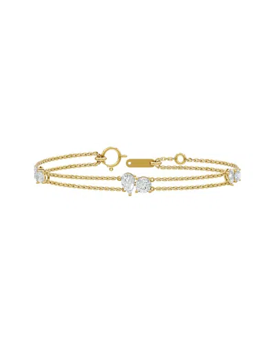 Lab Grown Diamonds 18k Over Silver 1.80 Ct. Tw. Lab-grown Diamond Bracelet In Gold