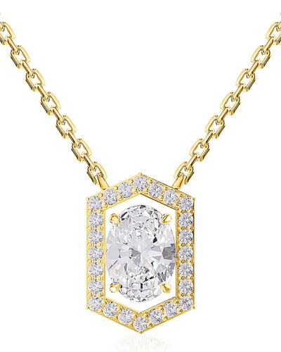 Lab Grown Diamonds 18k Over Silver 1.85 Ct. Tw. Lab-grown Diamond Pendant Necklace In Gold