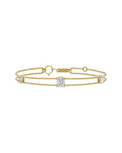 Lab Grown Diamonds 18k Over Silver 2.00 Ct. Tw. Lab-grown Diamond Bracelet In Gold