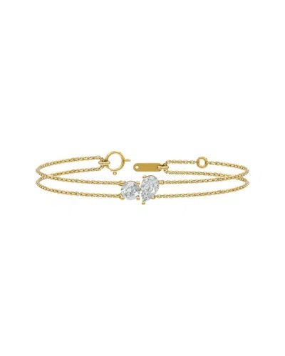 Lab Grown Diamonds 18k Over Silver 2.00 Ct. Tw. Lab-grown Diamond Bracelet In Gold