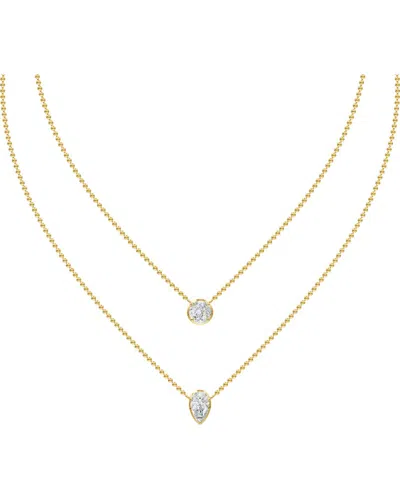 Lab Grown Diamonds 18k Over Silver 2.08 Ct. Tw. Lab-grown Diamond Necklace In Gold