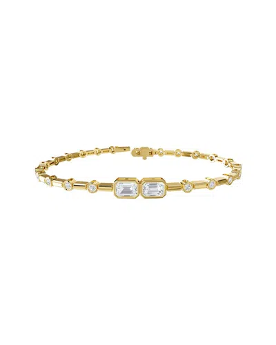 Lab Grown Diamonds 18k Over Silver 2.16 Ct. Tw. Lab-grown Diamond Fancy Bracelet In Gold