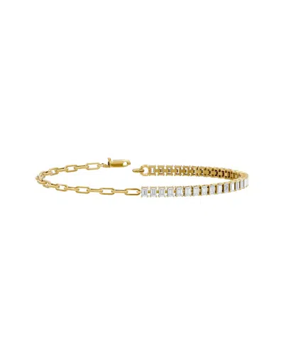 Lab Grown Diamonds 18k Over Silver 2.48 Ct. Tw. Lab-grown Diamond Bracelet In Gold