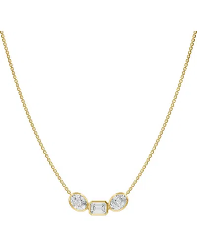 Lab Grown Diamonds 18k Over Silver 3.50 Ct. Tw. Lab-grown Diamond Necklace In Gold