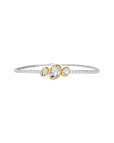 Lab Grown Diamonds 18k Over Silver 3.88 Ct. Tw. Lab-grown Diamond Bangle Bracelet In Gold